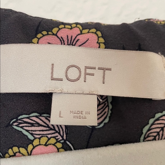 LOFT Black Garment with Pink and Yellow Floral Design - Picture 1 of 4